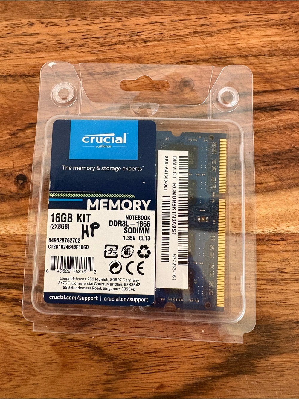 Crucial 16GB (2x8GB) Blue Notebook DDR3L-1866 SODIMM Memory Kit